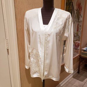 Suzelle Elaborate  White Beaded Shell & Jacket - Never worn - Sz 8 -Vintage
